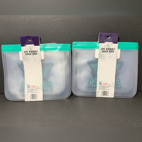 🆕2 Pack Marvel Black Panther Wakanda Forver  Reusable Snack Bags (6 Total Bags) - Picture 4 of 4